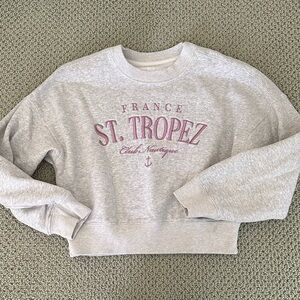 Abercrombie graphic embroidered St. Tropez sweatshirt XS